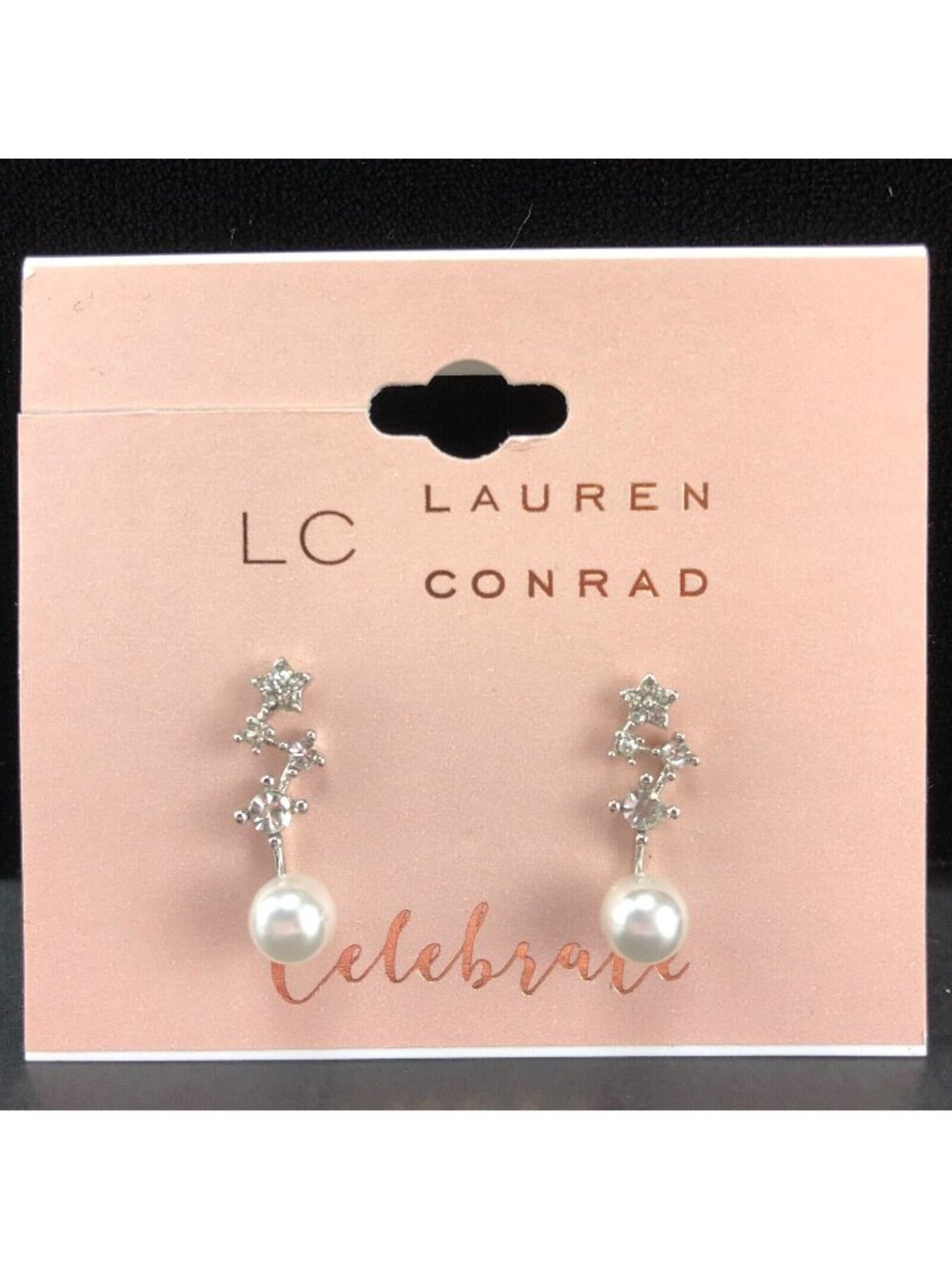 LC Lauren Conrad Earrings Silver-Tone Cubic Zirconia Studs